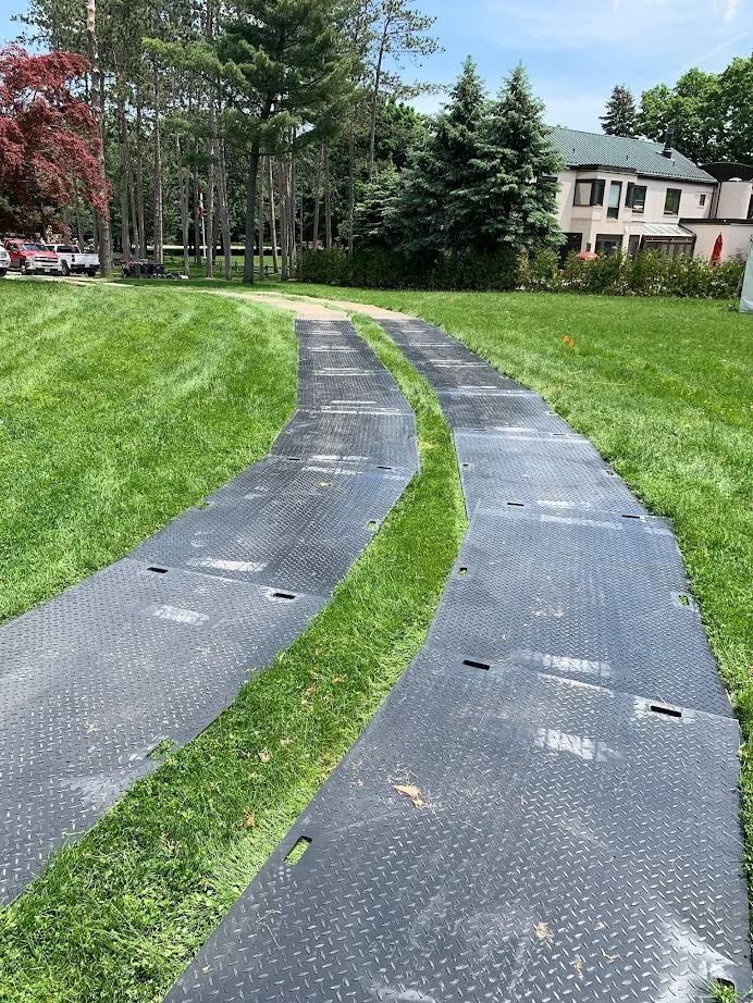 Temporary access across a property using Trak Mat