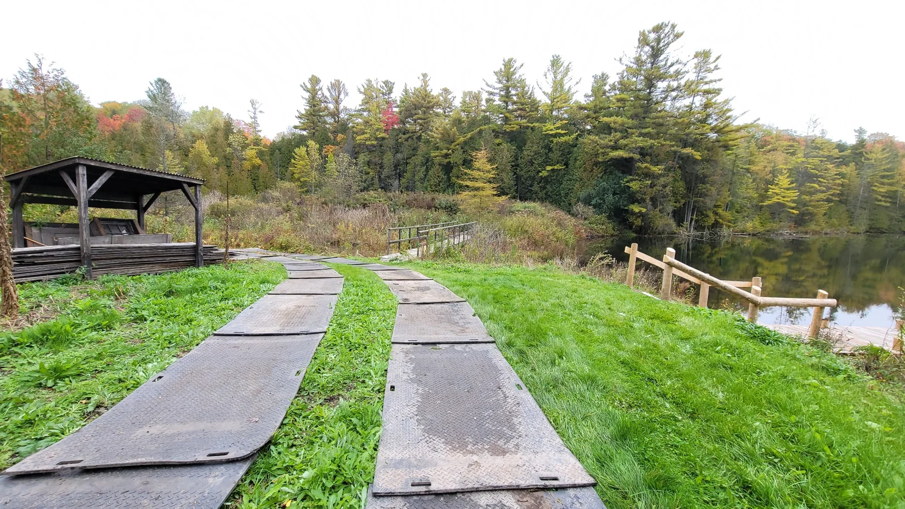 Parallel Trak Mat tracks on a lakeside property